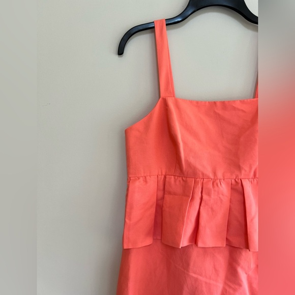 NWT J. Crew Strappy Peplum Party Dress in Cotton Silk Faille, Coral, 4 - Picture 6 of 11